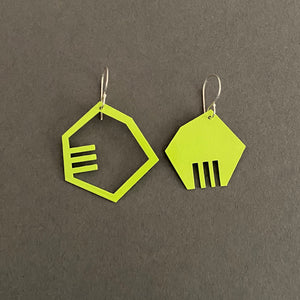 +/- Earrings - Small, Chartreuse