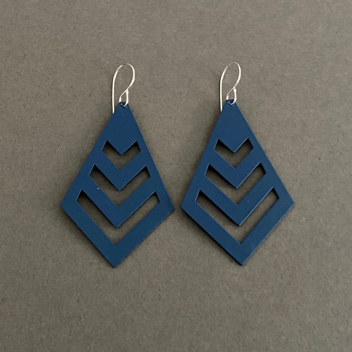 Blue on sale triangle earrings