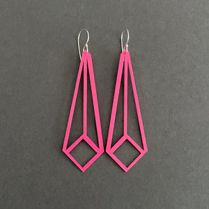 Angled Square Earrings - Sassy Pink