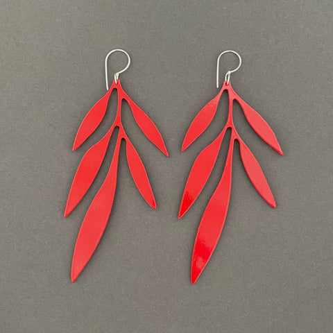 Branch Earrings - Large, Red