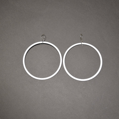 Bangle Earrings - Narrow, Matte White