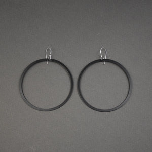 Bangle Earrings - Narrow, Matte Black
