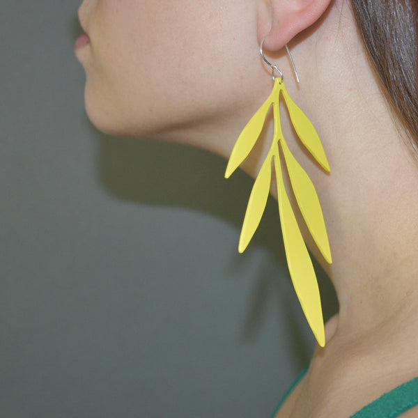 Branch Earrings - Large, Yellow