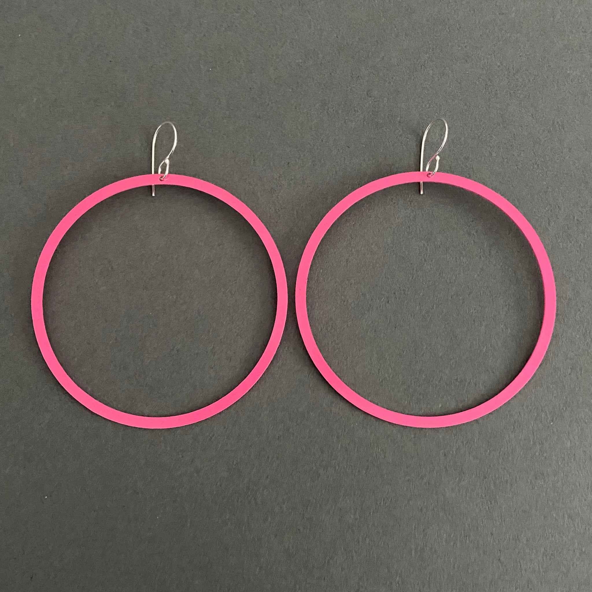 Bangle Earrings - Narrow, Sassy Pink