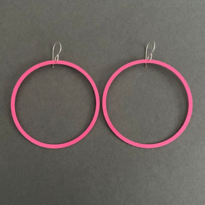 Bangle Earrings - Narrow, Sassy Pink