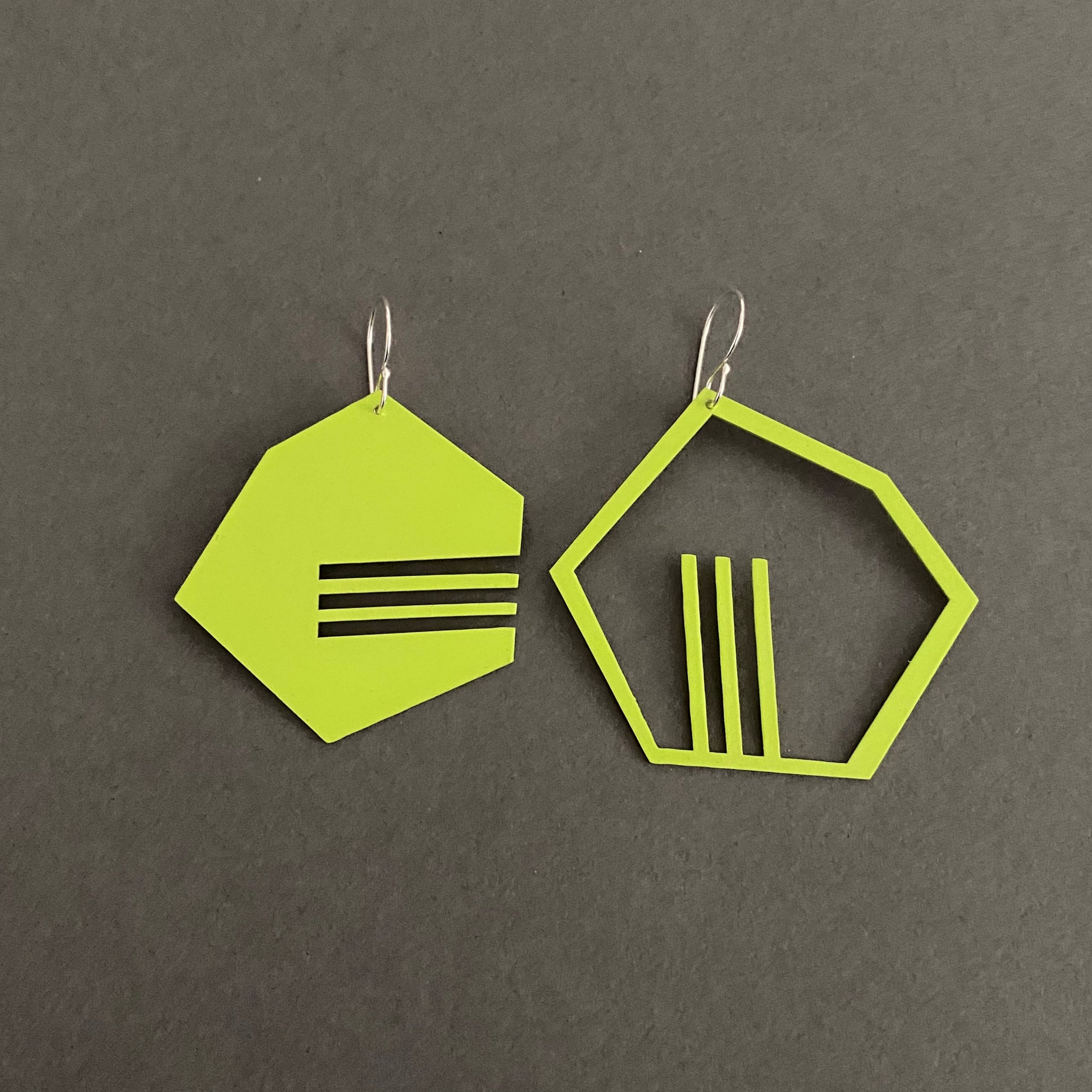 +/- Earrings - Large, Chartreuse