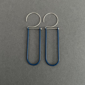 "U" Swing Hook Earrings - Medium, Cadet Blue
