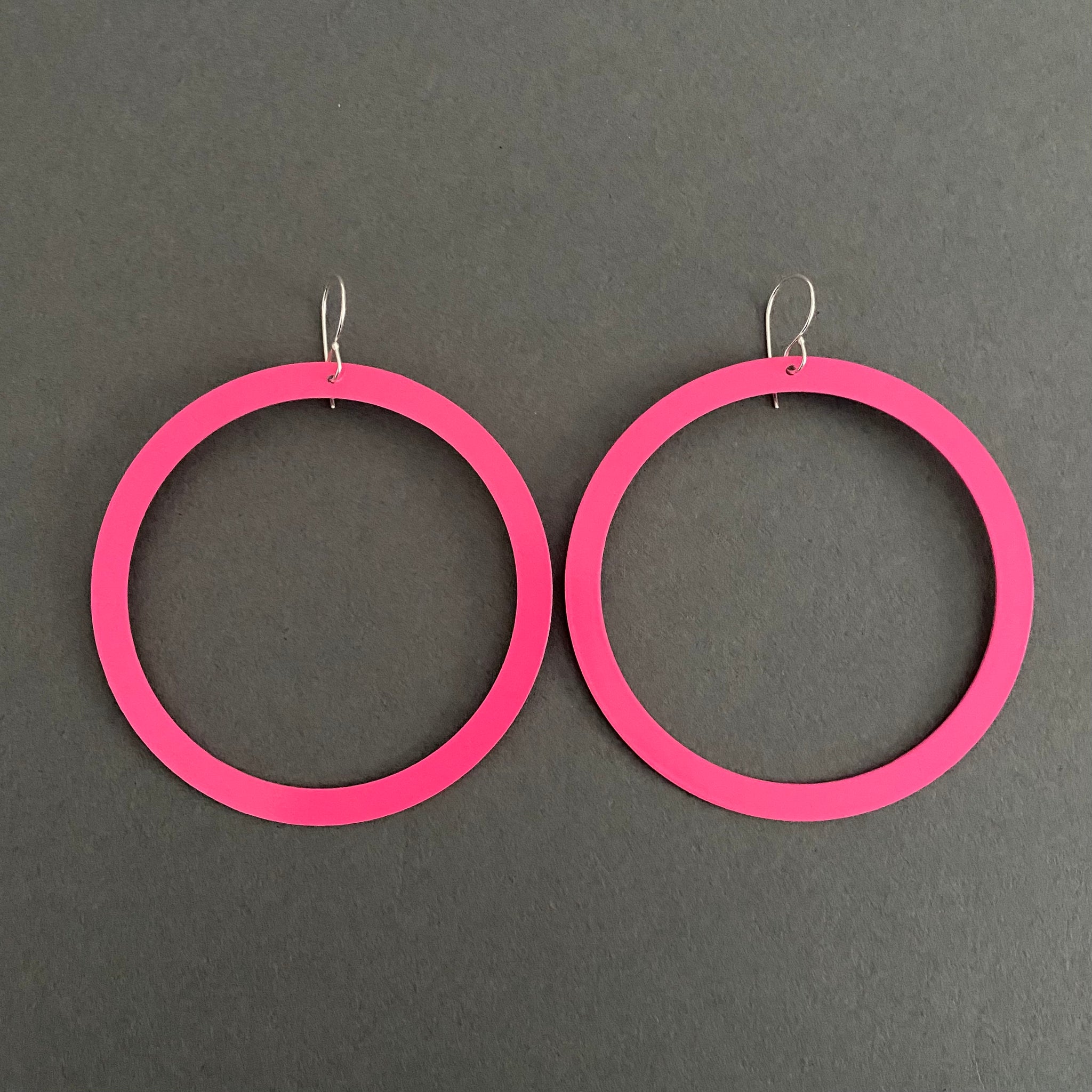 Bangle Earrings - Wide, Sassy Pink