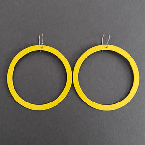 Bangle Earrings - Wide, Yellow