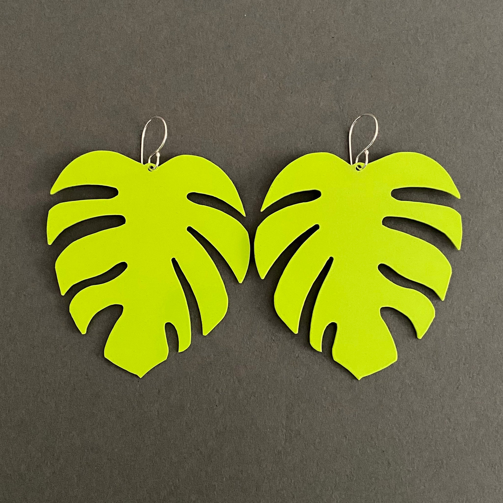 Tropical Leaf Earrings - Chartreuse
