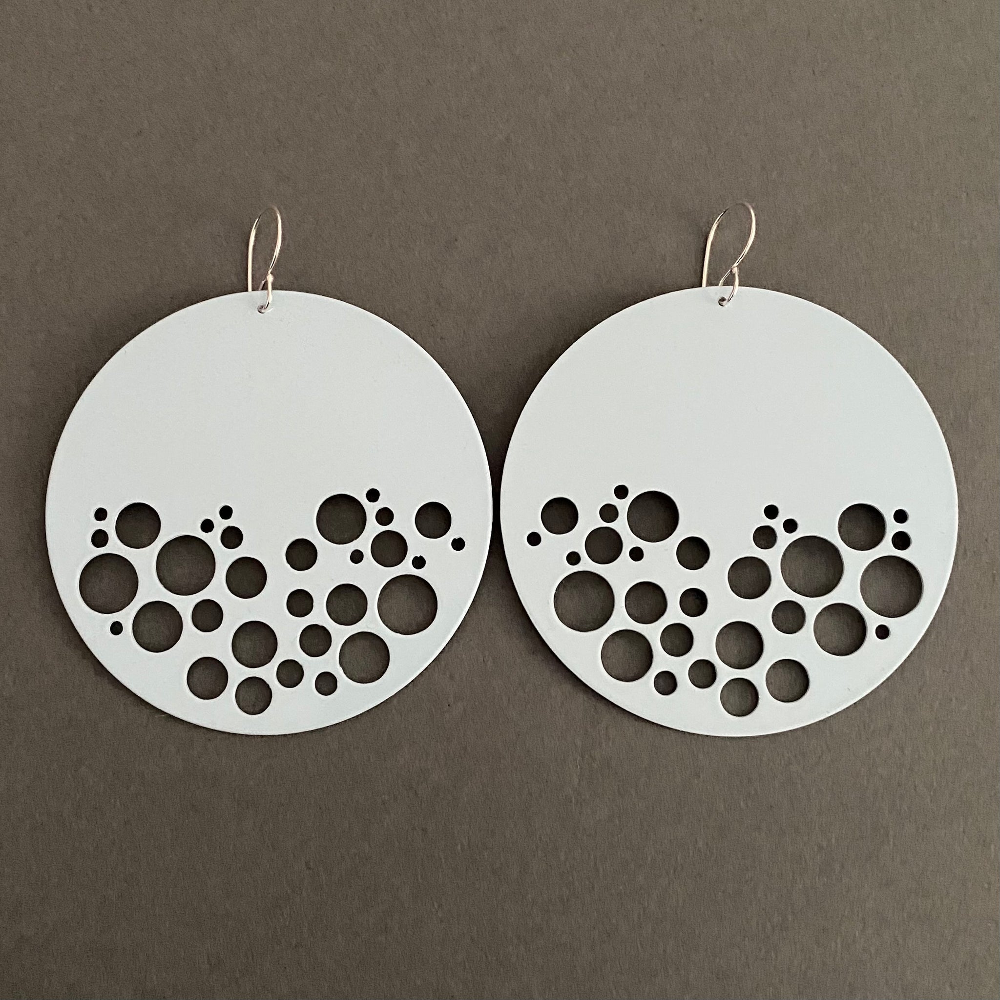 Dot Disc Earrings - Large, Cotton Candy Blue