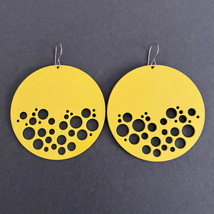 Dot Disc Earrings - Large, Yellow