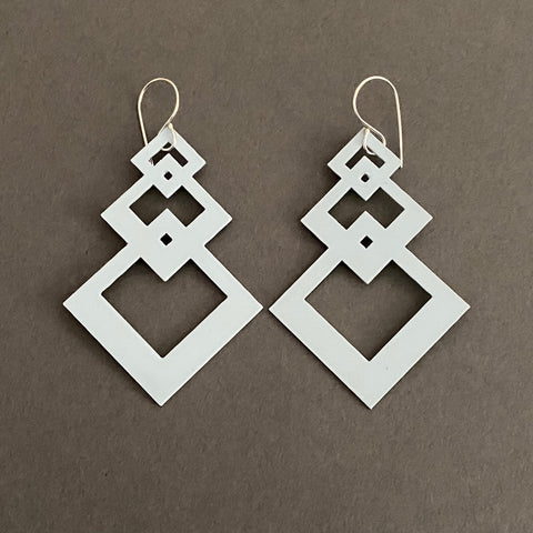 Interlocking Square Earrings - Cotton Candy Blue