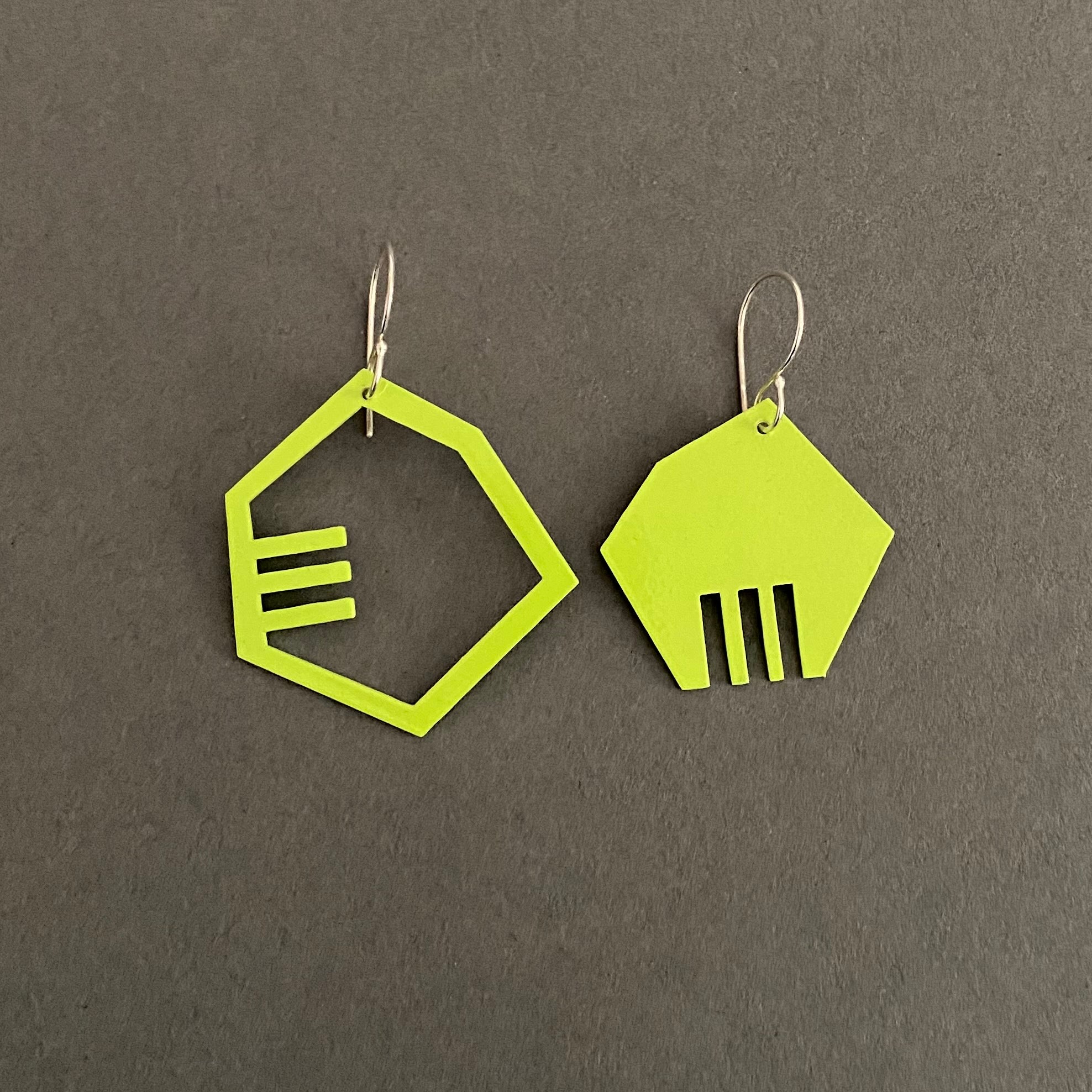 +/- Earrings - Small, Chartreuse