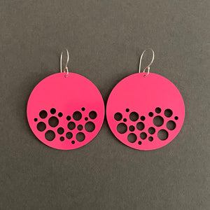 Dot Disc Earrings - Medium, Sassy Pink