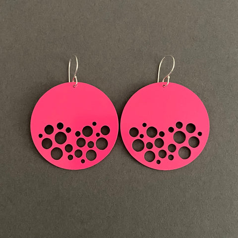 Dot Disc Earrings - Medium, Sassy Pink