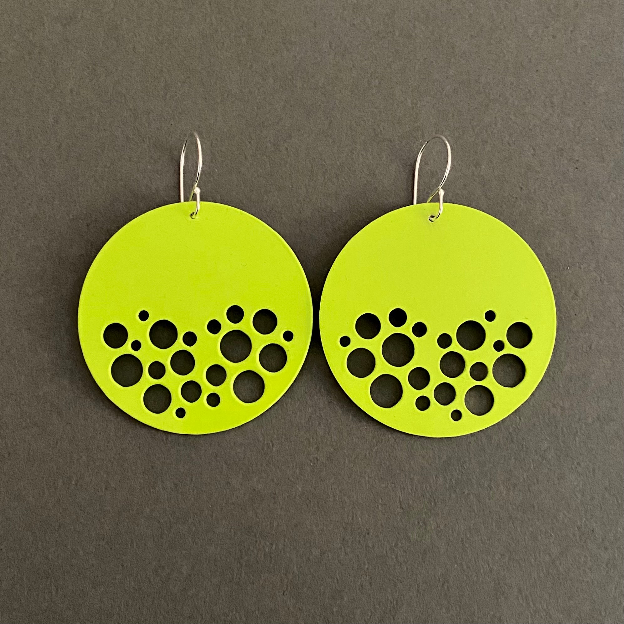 Dot Disc Earrings - Medium, Chartreuse