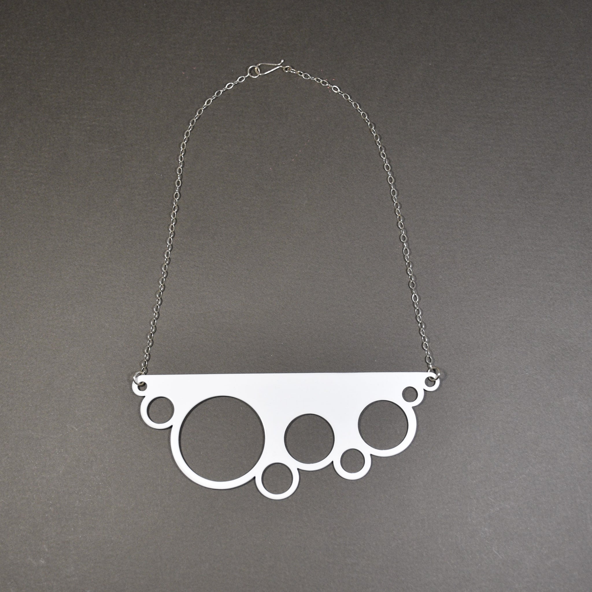 Bubble Bib Necklace - Matte White